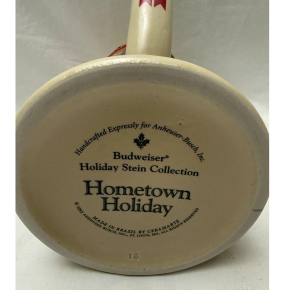 Vintage 1994 Budweiser Holiday Beer Stein Hometown Holiday With Box & COA - Picture 11 of 13